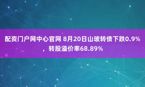 配资门户网中心官网 8月20日山玻转债下跌0.9%，转股溢价率68.89%